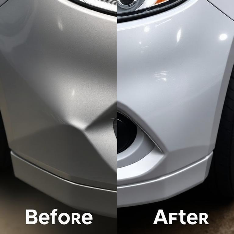 Antes & depois — reparo de para-choque